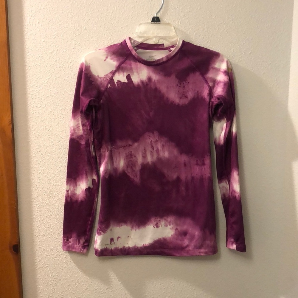 Nike Pro Combat Dry Fit Tie Dye Workout Shirt Gem